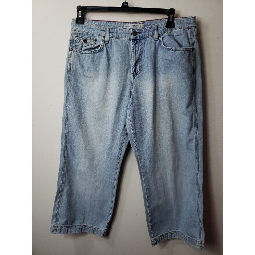 Tommy Hilfiger Women's Pants cropped Size 12 24 inseam cotton denim - Picture 1 of 14